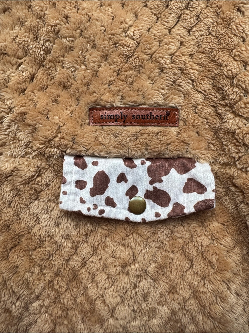 Cozy Tan Fleece Simply Southern Jacket L - Picture 1 of 6